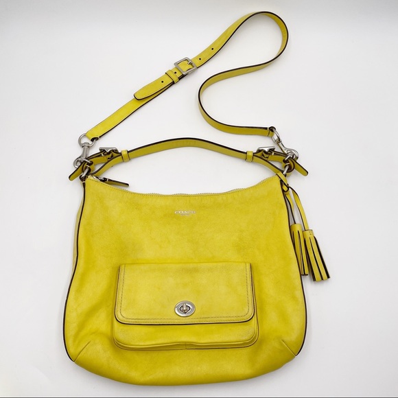 Coach Legacy Courtney Slim Convertible 22831 Yellow Leather Hobo Bag - Picture 2 of 16